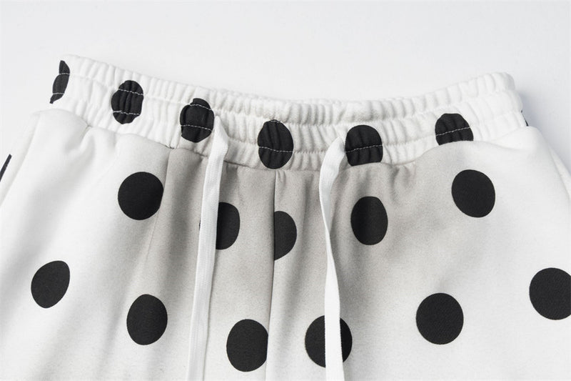 Polka Dot Wide-Leg Sweatpants – Relaxed Fit Streetwear Jogger Pants