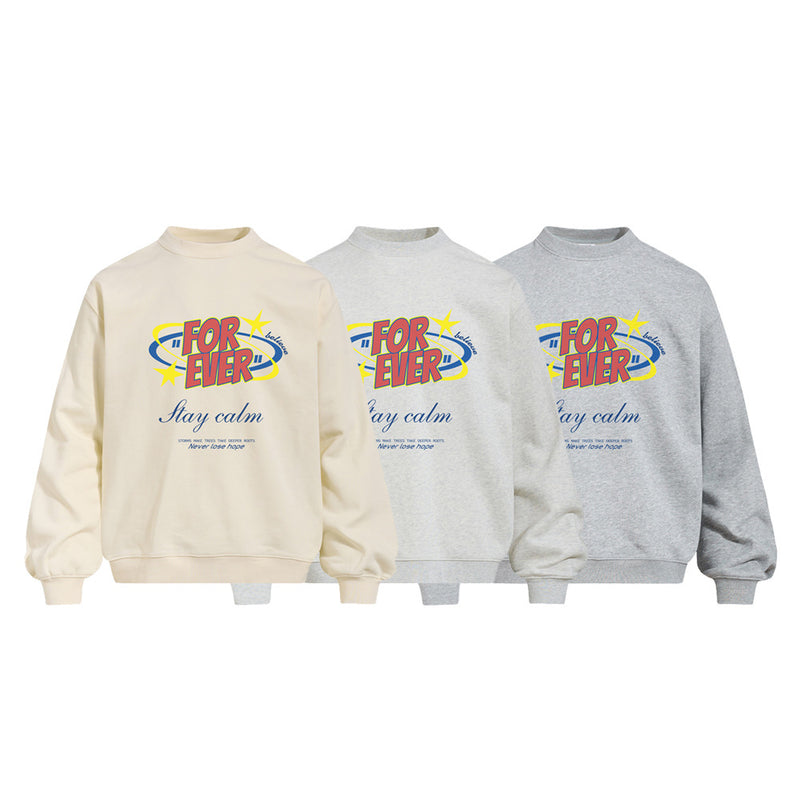 Forever Believe Graphic Print Crewneck Sweatshirt – Oversized Streetwear