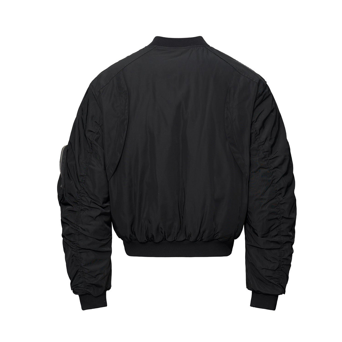 Padded Bomber Jacket – Zip-Up MA-1 Flight Jacket with Sleeve Pocket