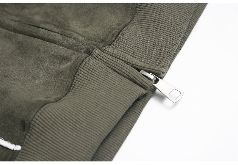 GLFSMADE Letter Print Zip-Up Hoodie – Double-Zip Oversized Streetwear Jacket