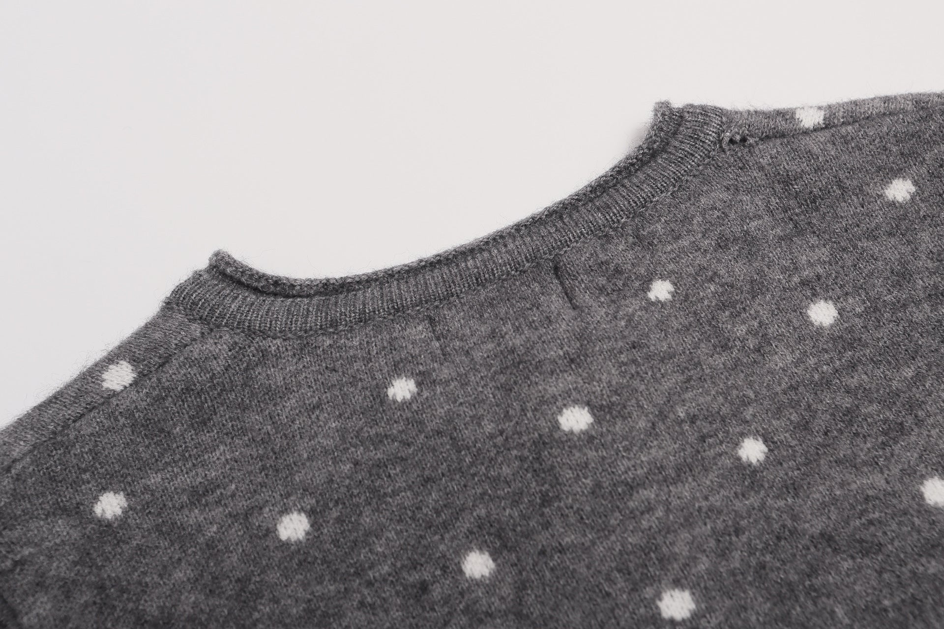 Polka Dot Knit Cardigan Sweater – Cropped Button-Up Vintage Style