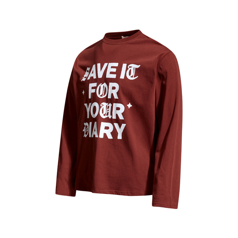 Gothic Letter Print Long Sleeve Tee – Relaxed Fit Crew Neck Graphic Shirt
