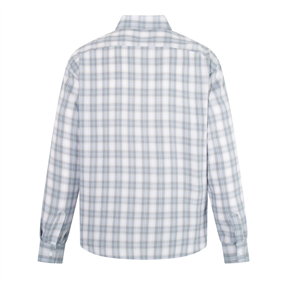 Retro Plaid Long-Sleeve Shirt – Oversized Relaxed Fit