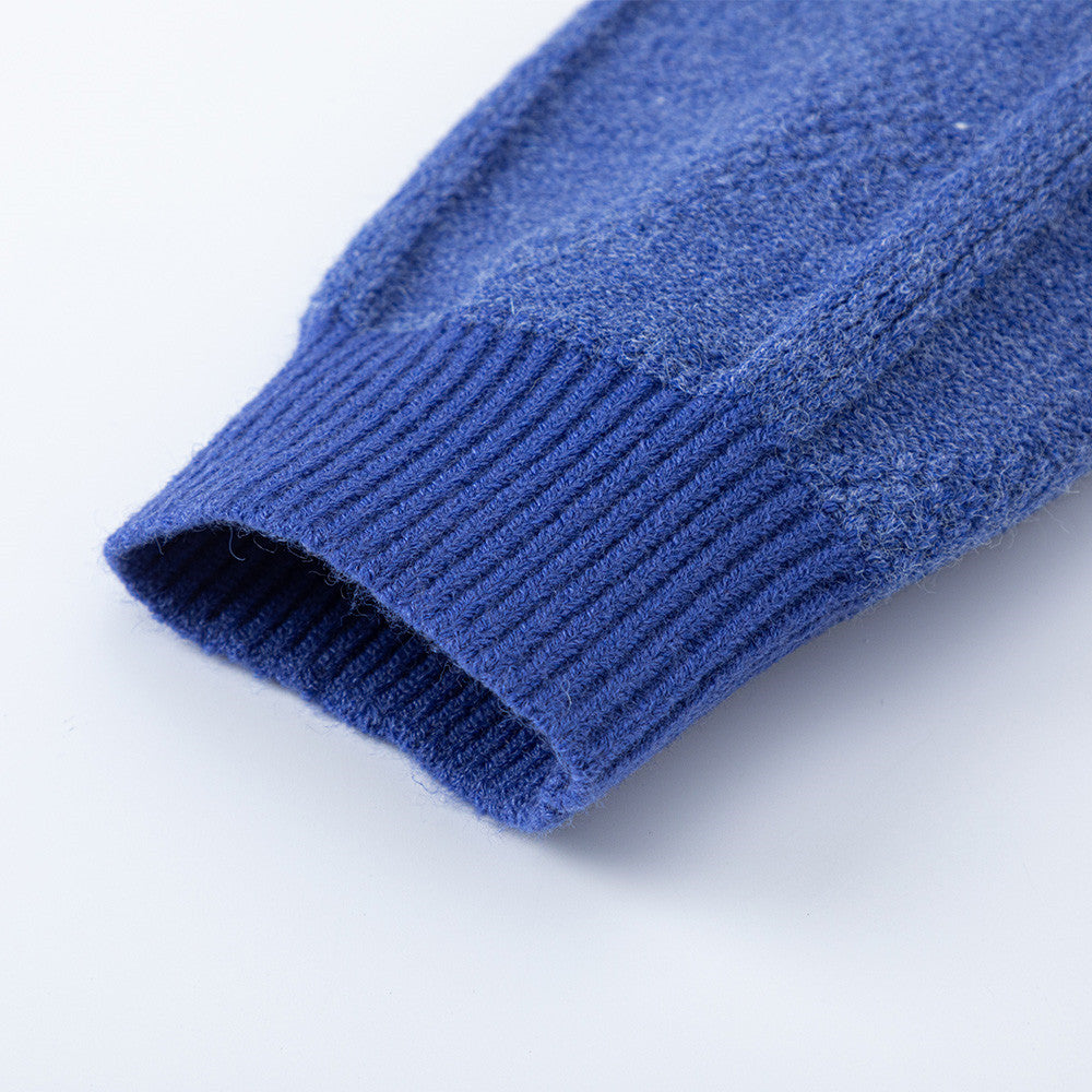 Men's Relaxed-Fit Crewneck Pullover Sweater with Diamond Cable Knit Texture