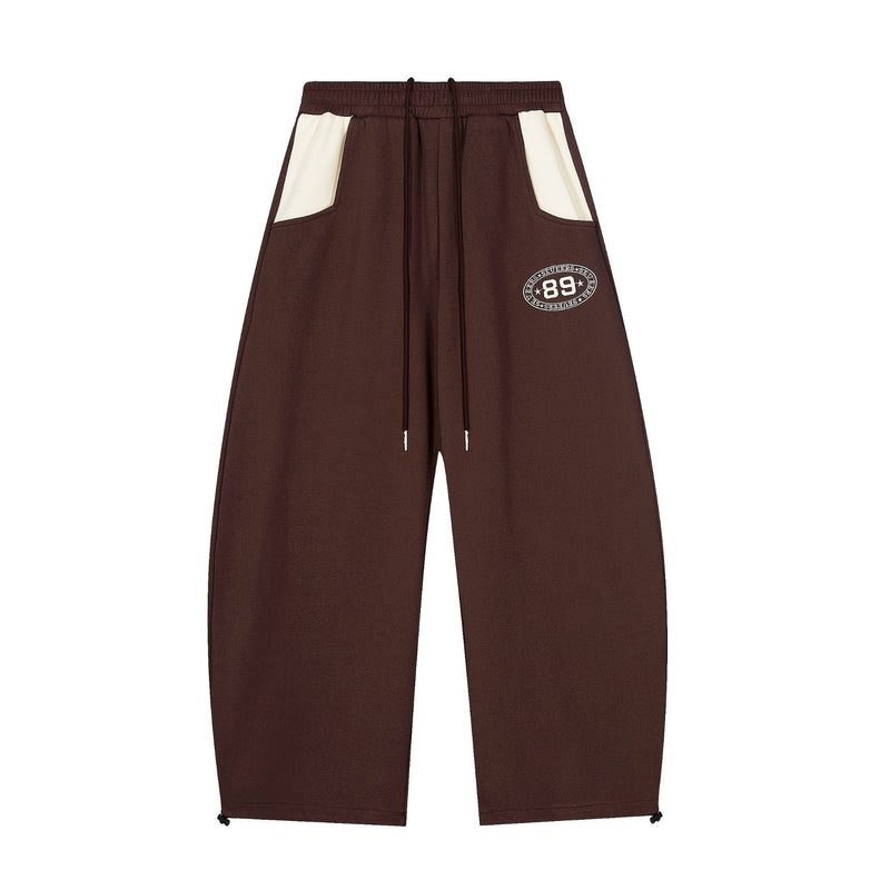 Wide-Leg Colorblock Sweatpants with Varsity 89 Badge