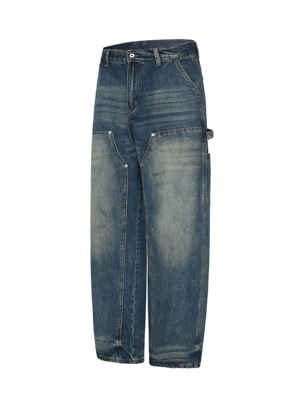 Men's Baggy Carpenter Jeans – Vintage Washed Wide-Leg Denim