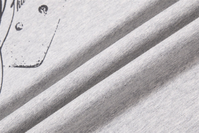 Long Sleeve Polo Shirt with Graffiti Star Print