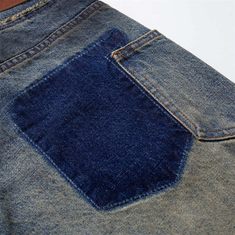 Ripped Wide-Leg Denim Shorts – Distressed Cargo Pocket Washed Jorts