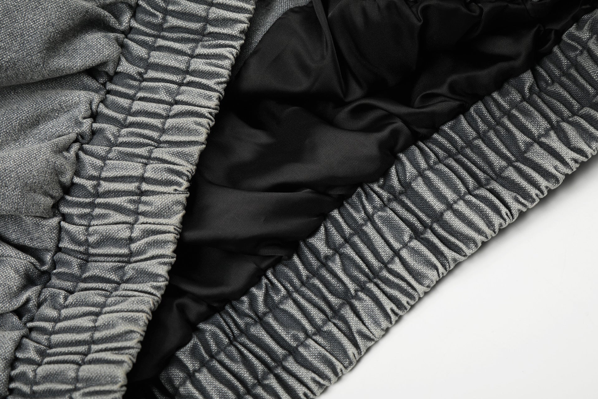 Veste Harrington en denim délavé avec fermoirs métalliques – Gris délavé à l'acide