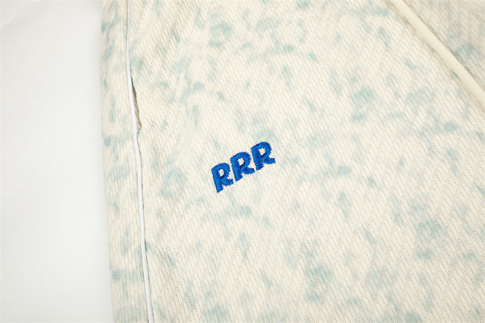 RRR Script Embroidered Acid Wash Wide-Leg Sweatpants