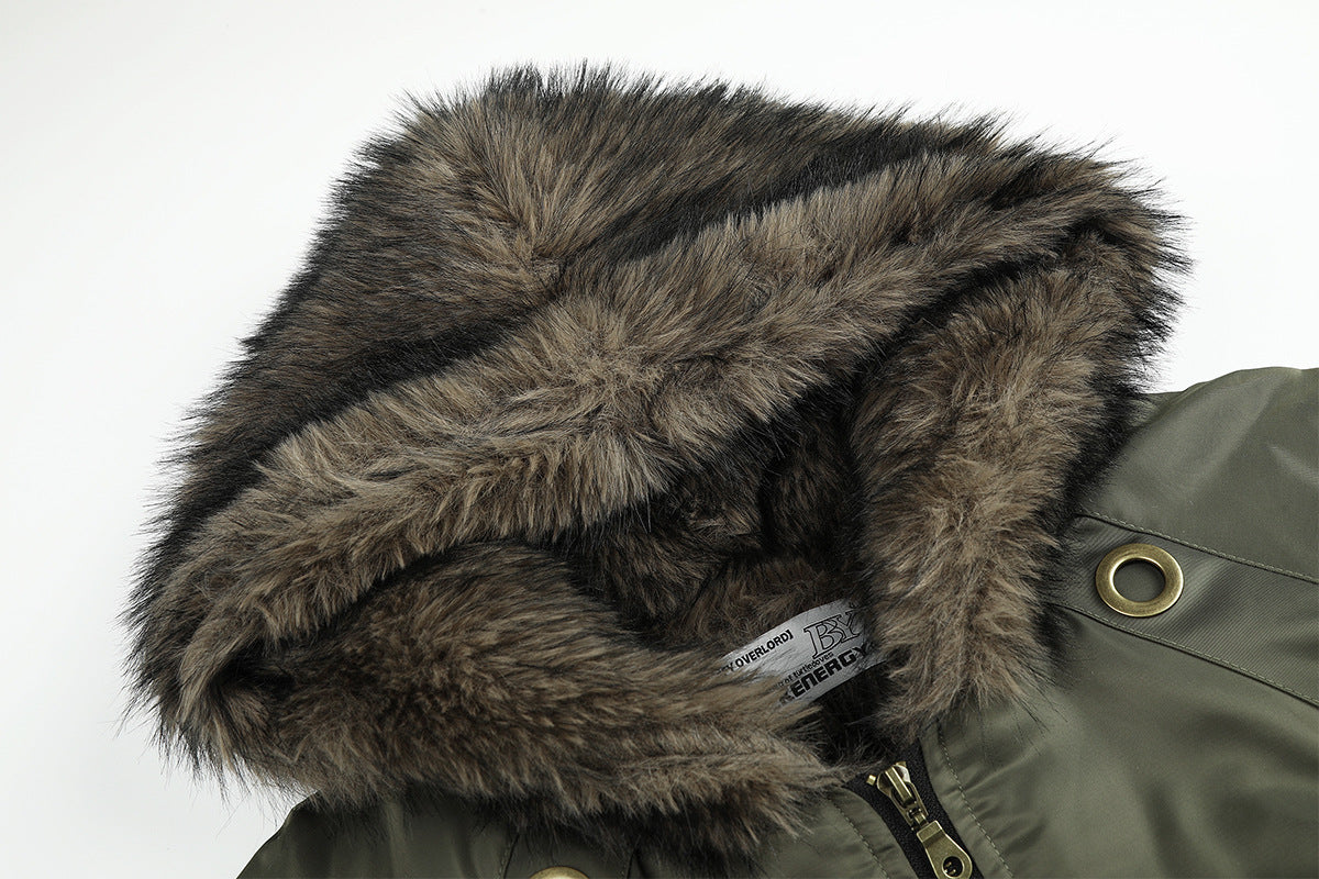 Bomber Jacket with Hoodie Faux Fur Lined Flight Jacket