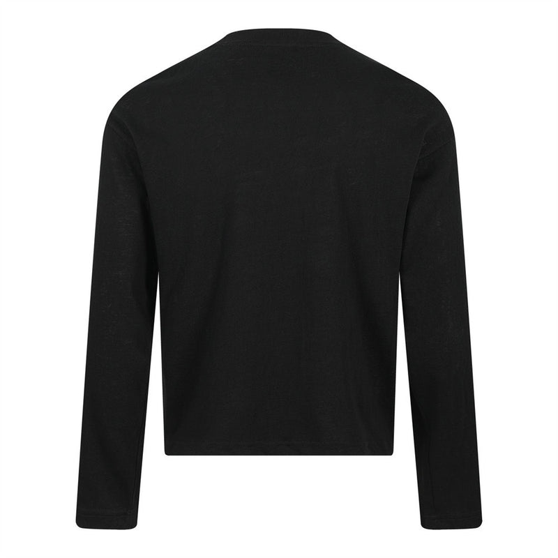 Long Sleeve T-Shirt with Abstract Jazz Musician Print – Crew Neck