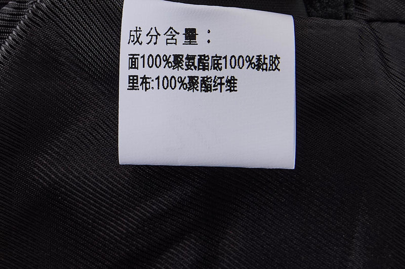 Military-Style Faux Leather Jacket with Double-Breasted Buttons & Zip Front