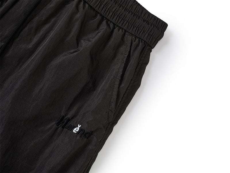 Wide-Leg Parachute Cargo Pants – Oversized Crinkle Nylon Drawstring Trousers