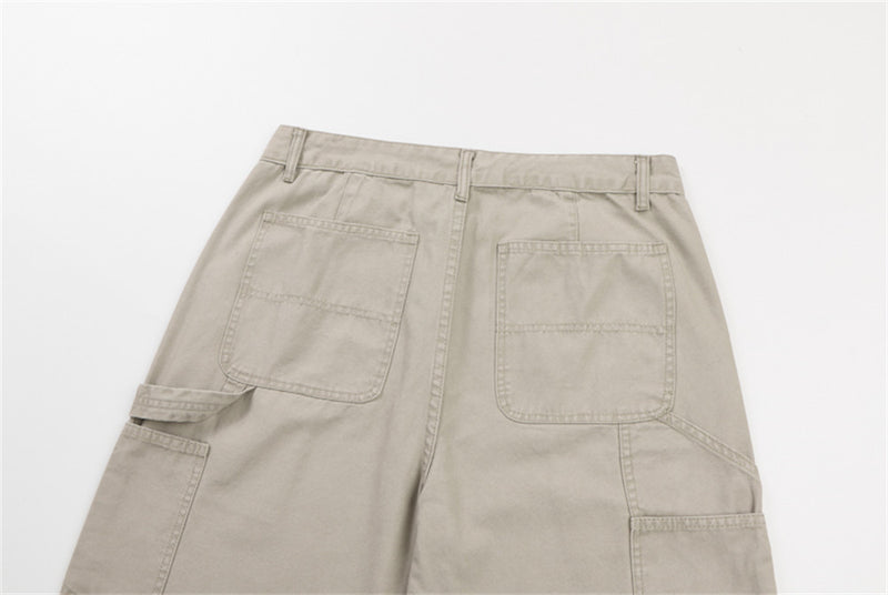Men's Wide-Leg Cargo Pants – Straight-Fit Utility Trousers with Pocket Detail