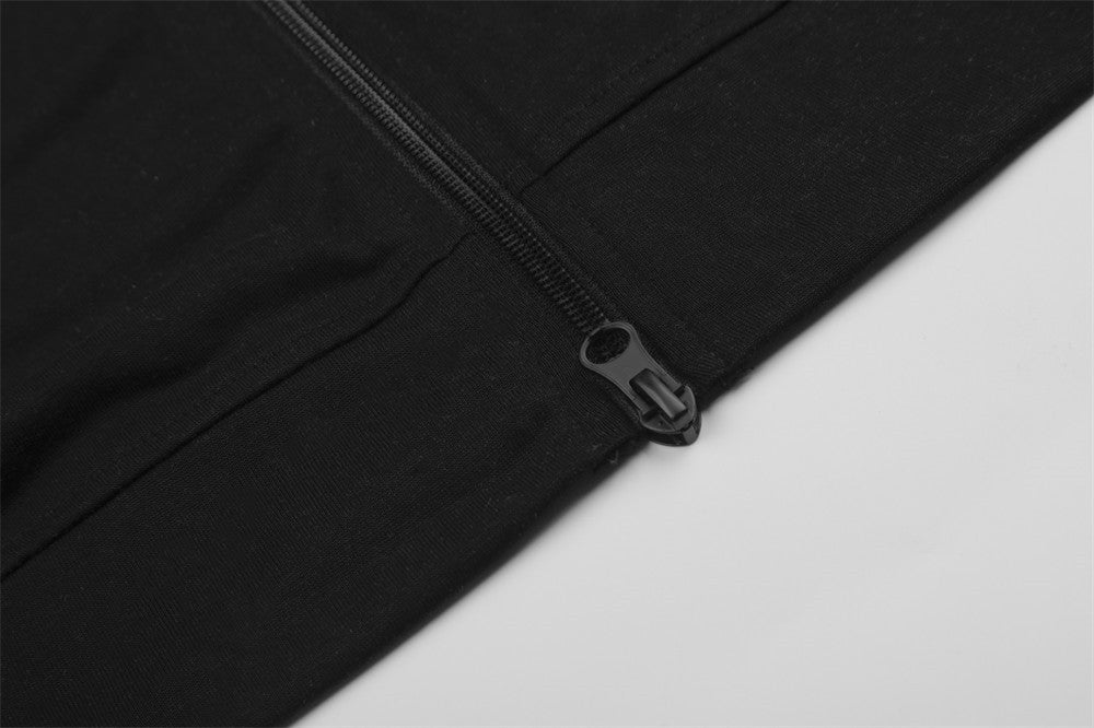 Men's Black Zip-Up Hoodie with Griffin Print