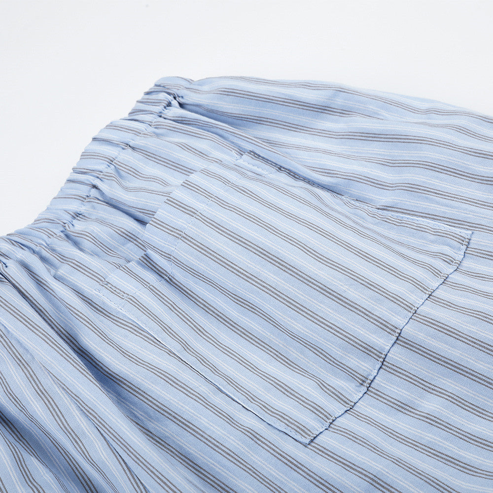 Striped Wide-Leg Lounge Pants – Relaxed Fit Drawstring Trousers