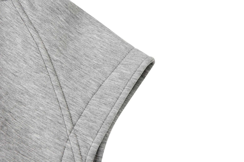 Gilet sweat à capuche sans manches zippé avec détails rivetés