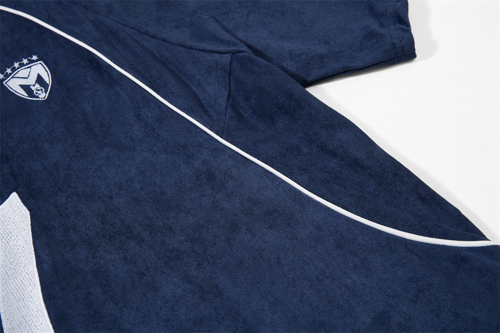 Number 7 Embroidered V-Neck Soccer Jersey T-Shirt