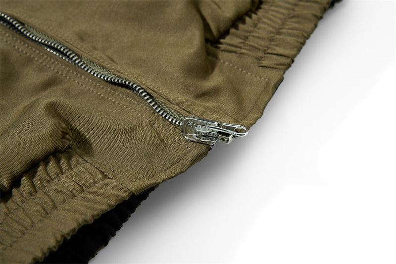 Reversible Oversized Bomber Jacket – Contrast Collar, Dual-Wear Workwear Style