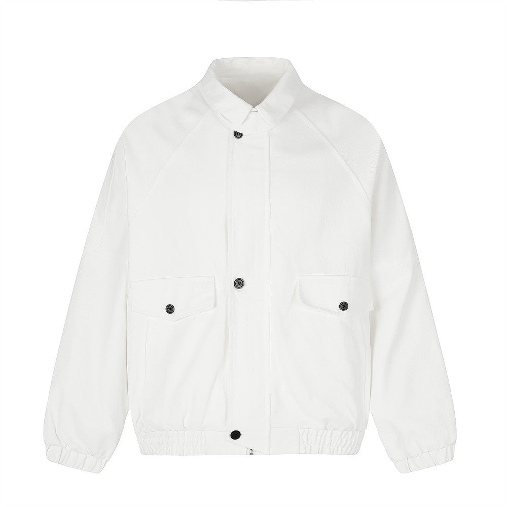 Oversized Workwear Bomber Jacket – Relaxed Fit Button-Up Outerwear