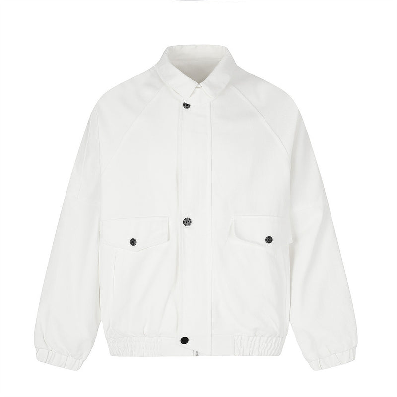 Oversized Workwear Bomber Jacket – Relaxed Fit Button-Up Outerwear