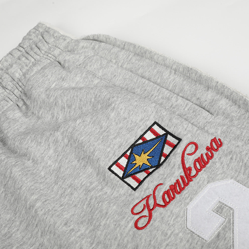 Wide-Leg Sweatpants with Embroidered Number Graphic