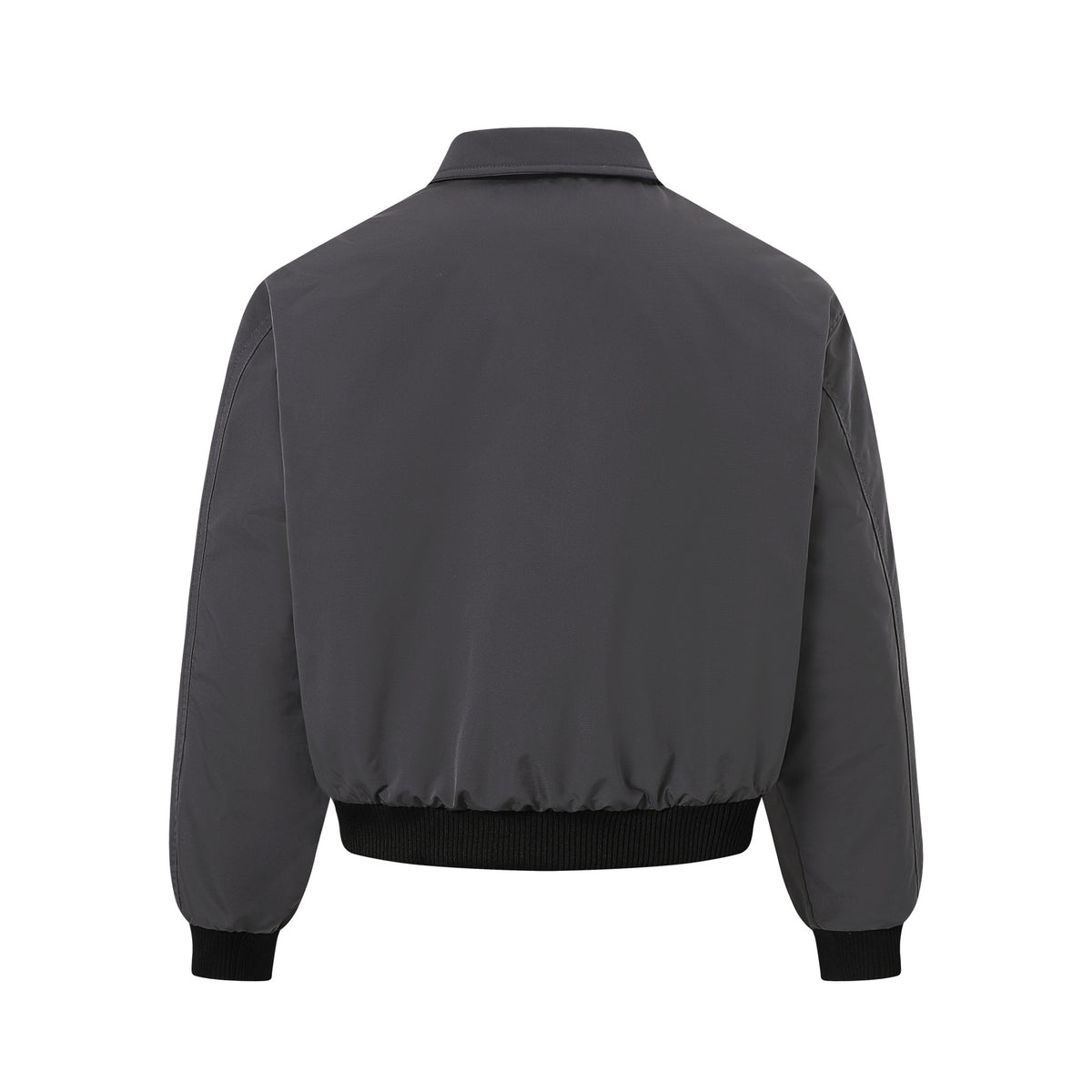 Veste bomber matelassée pour homme avec col à pointes et coutures arrondies