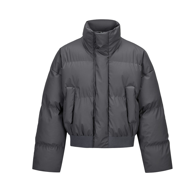 Veste matelassée courte à col montant, blouson bomber