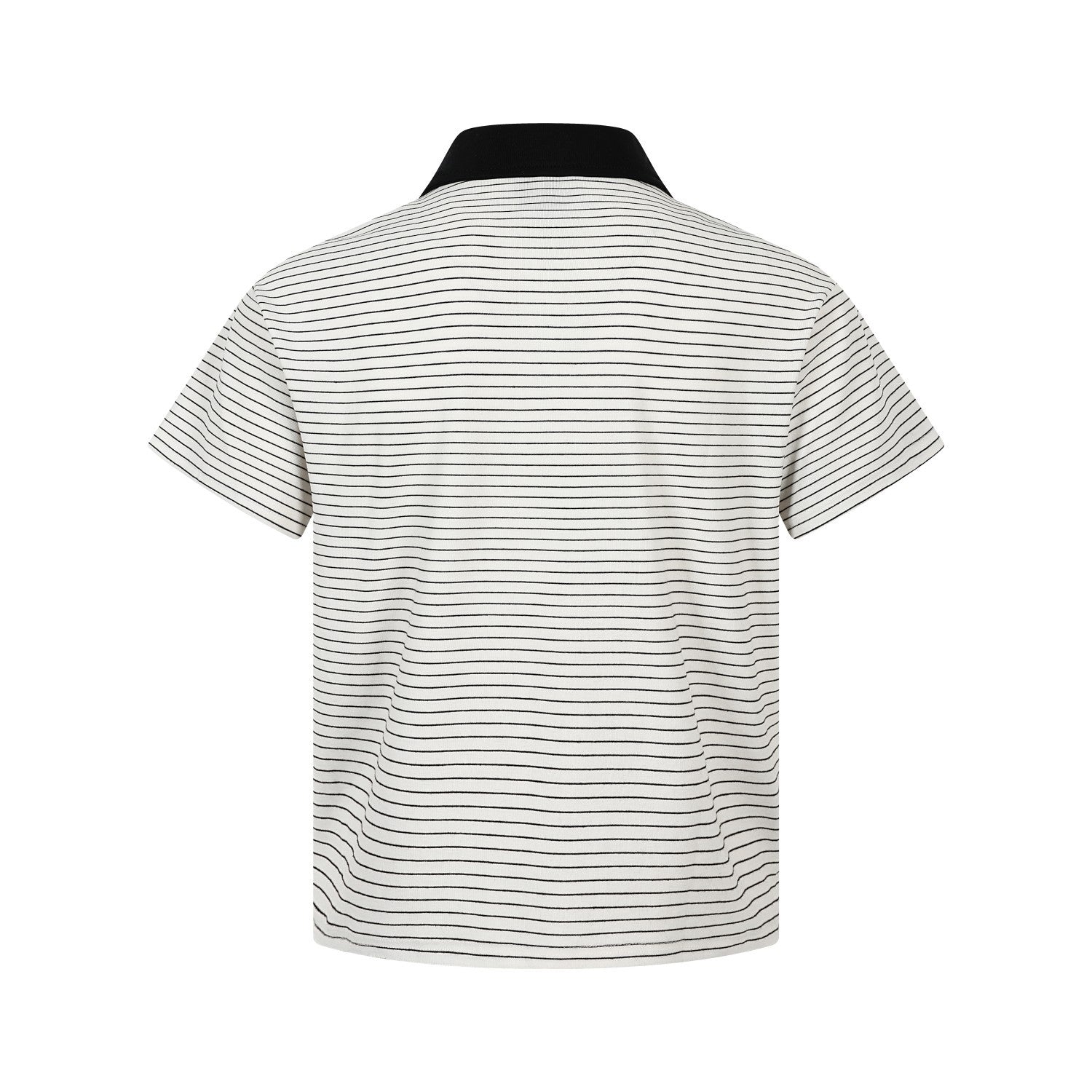 Polo de rayas con gráfico de letras de strass – Manga corta y cuello negro