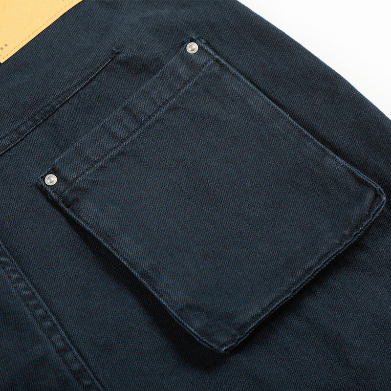 Wide-Leg Straight-Cut Trousers – Men's Relaxed Utility Pants with Back Pocket