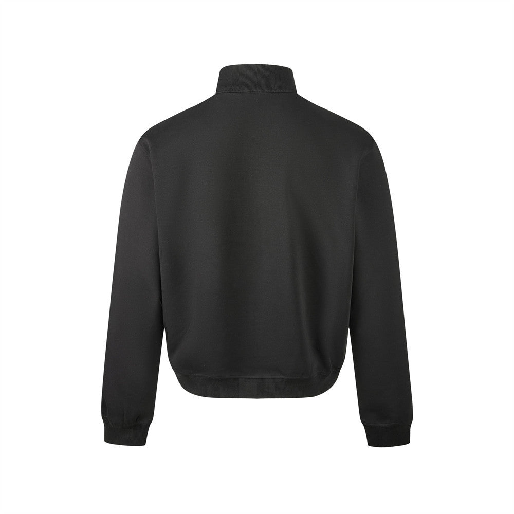 Mock Neck Full-Zip Sweatshirt Jacket – Relaxed Fit Fleece Zip-Up
