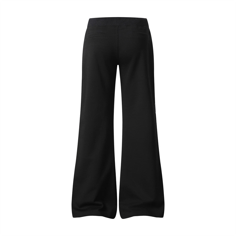 Pantalon de jogging flare wide leg homme avec imprimé script et taille élastique