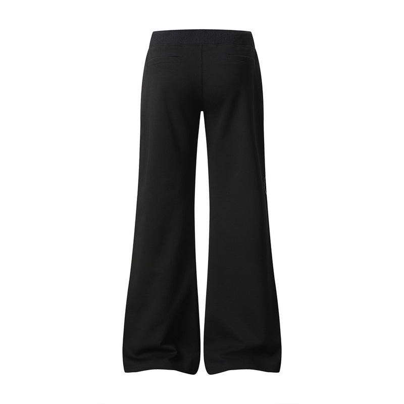 Pantalon de jogging flare wide leg homme avec imprimé script et taille élastique