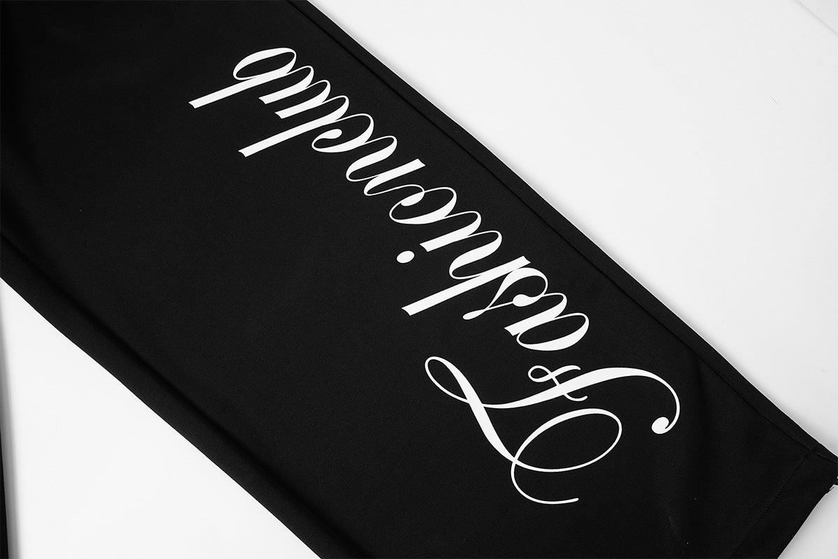 Wide-Leg Baggy Sweatpants with Fashionclub Script Print & Double-Waistband