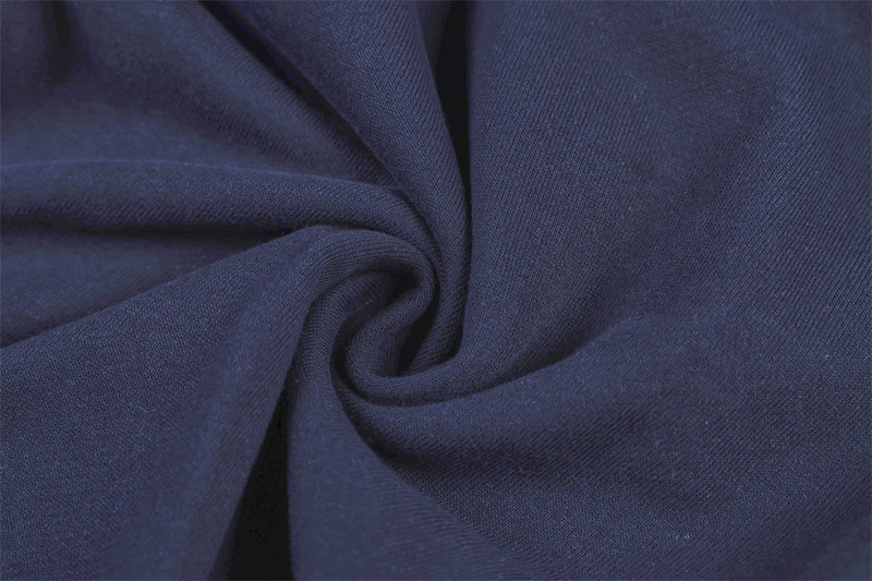 Wide-Leg Track Pants – Navy Blue with Contrast Side Stripes