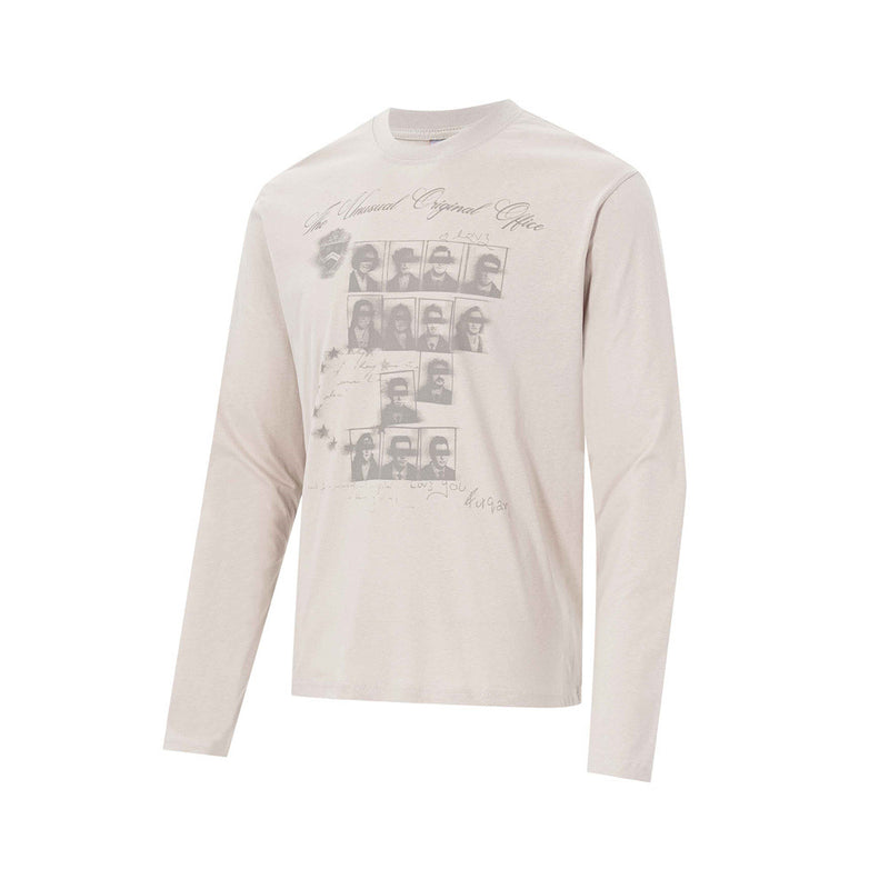 T-shirt graphique à manches longues – Imprimé portrait vintage, coupe décontractée