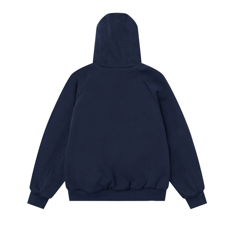 Sudadera con capucha y cremallera de rayas con orejas de conejo — Cárdigan reversible de doble cara