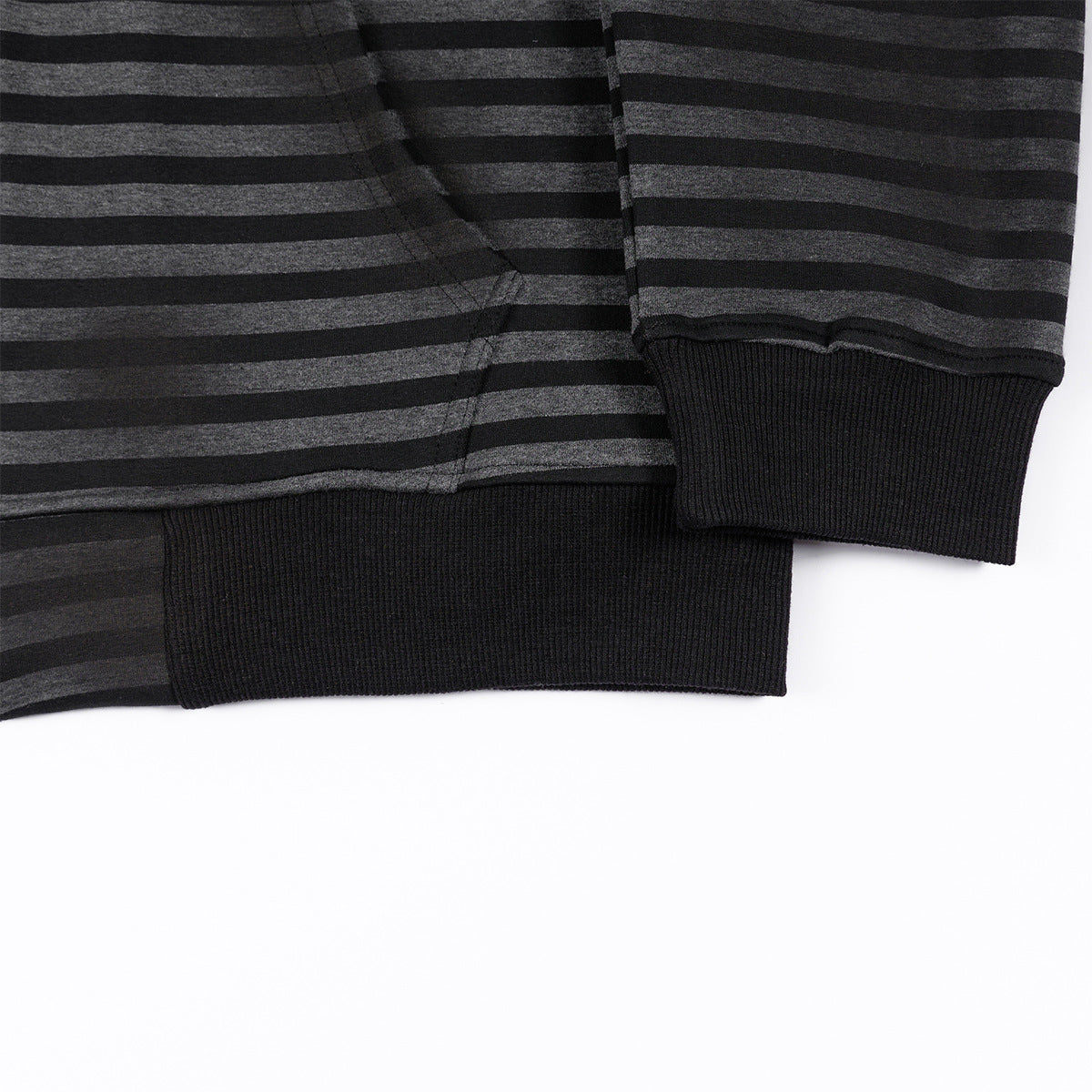 Striped Zip-Up Hoodie – Distressed Dark Streetwear with Music Graphic Print
