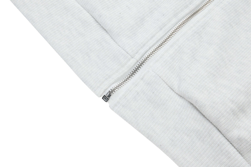 Sweat à capuche court zippé – Sweat intégralement zippé à manches raglan côtelées