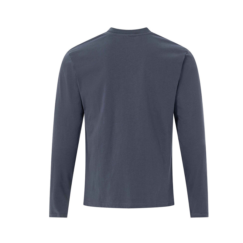 T-shirt Henley homme à manches longues avec détails à œillets – Coupe slim, style américain rétro