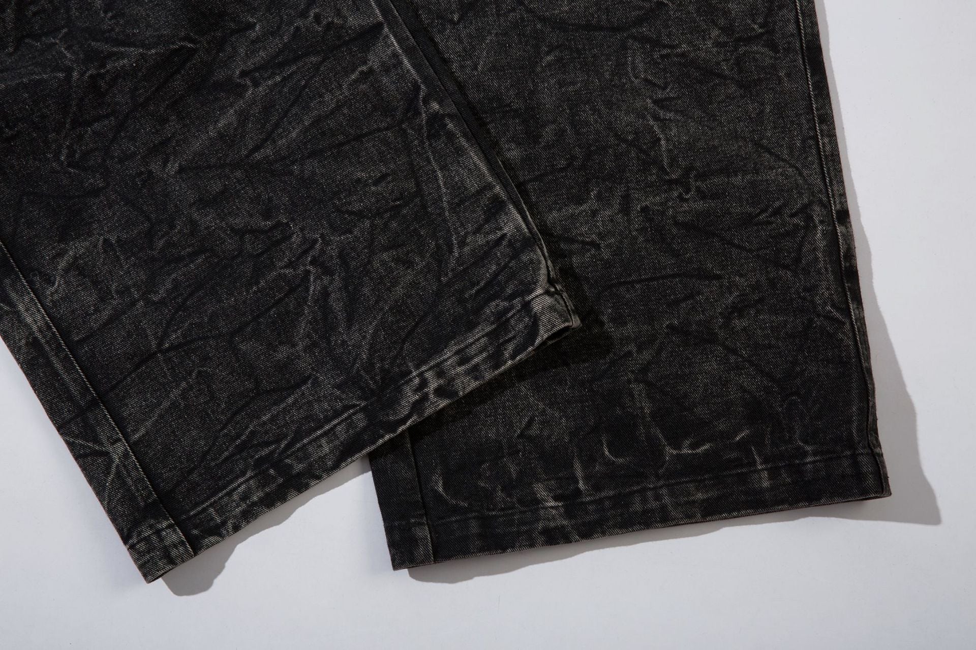 Jean baggy noir homme – Denim large brodé d'éclairs