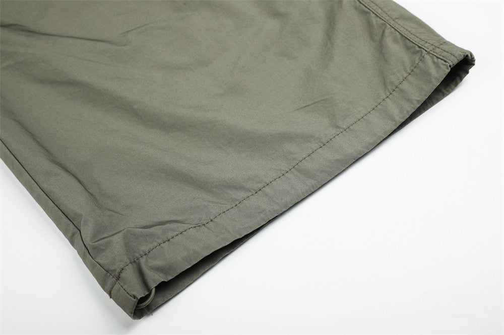 Wide-Leg Parachute Cargo Pants – Pleated Baggy Fit with Zip Pockets