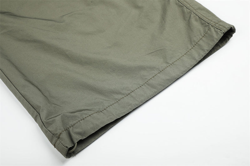 Wide-Leg Parachute Cargo Pants – Pleated Baggy Fit with Zip Pockets