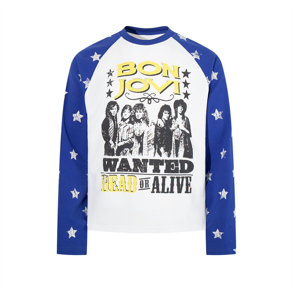 Bon Jovi Wanted Dead or Alive Men's Long Sleeve Graphic Raglan Shirt