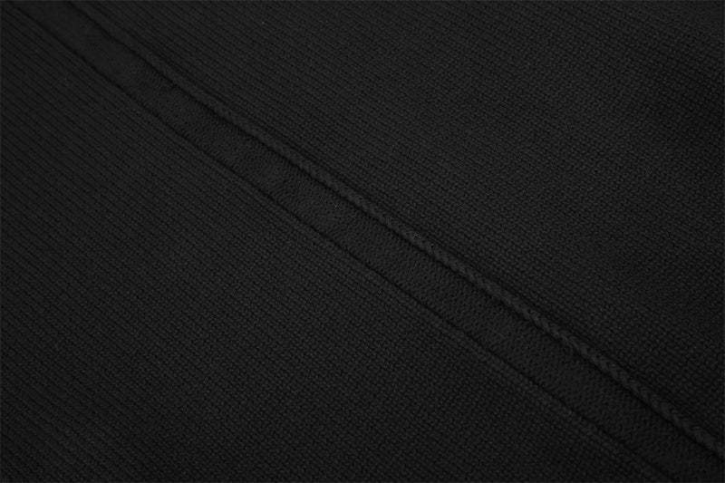 Veste en maille noire pour homme à col montant et zip diagonal asymétrique