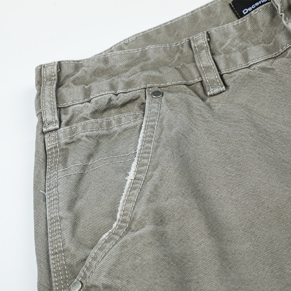 Jean carpenter large – Pantalon homme gris délavé déstructuré à coupe droite