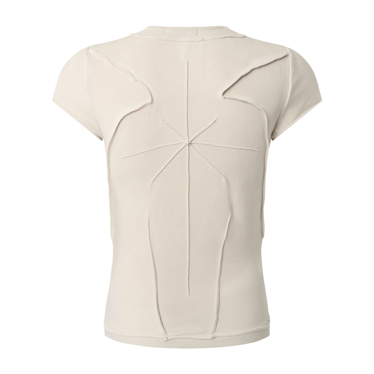 T-shirt manches courtes déconstruit à coutures 3D en relief – Streetwear délavé coupe ajustée