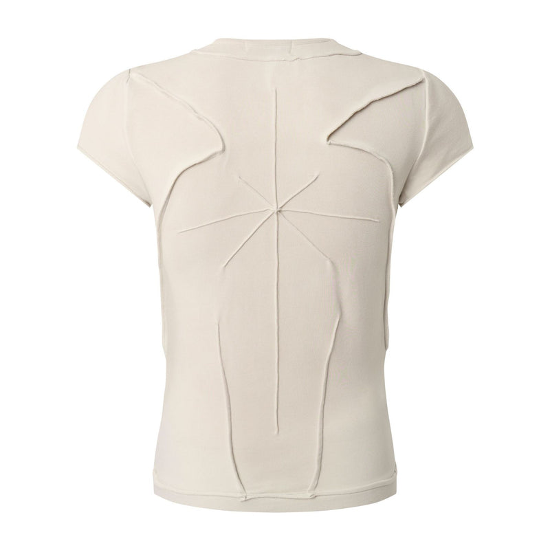 T-shirt manches courtes déconstruit à coutures 3D en relief – Streetwear délavé coupe ajustée