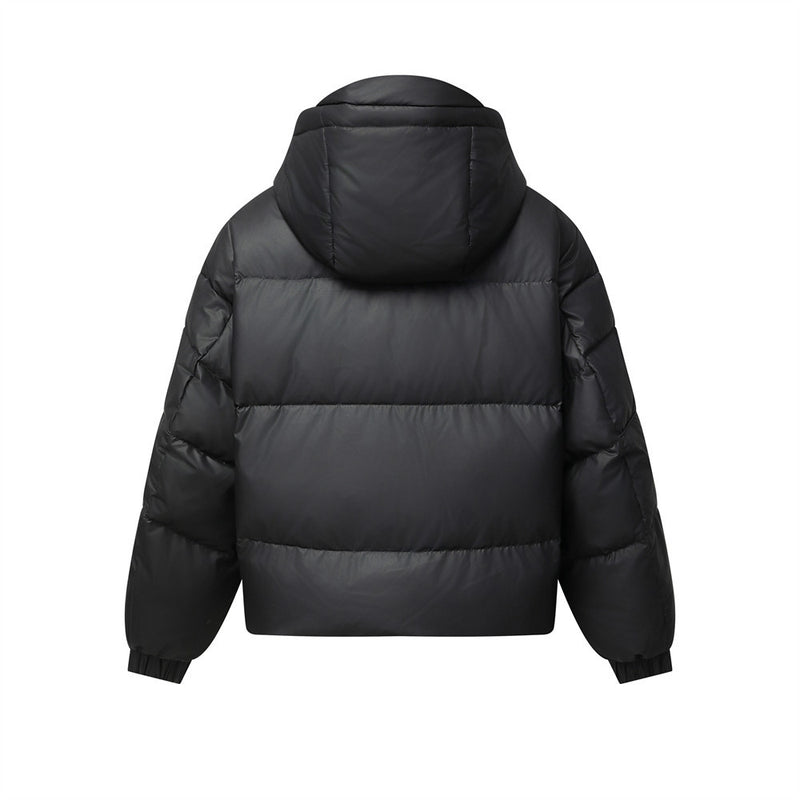 Doudoune noire à capuche pour homme – Coupe oversize, matelassage et duvet